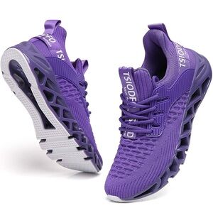 Women's Purple Knit Athletic Sneakers